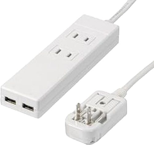 ヤザワ 海外旅行用マルチ変換タップ 2個口・USB2ポート HPM6AC2USB2WH