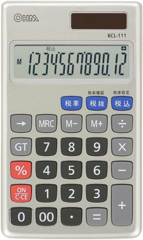 オーム電機(OHM) 2電源 税率計算機能付電卓 KCL-111