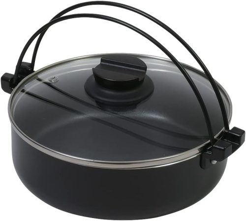 パール金属(PEARL METAL) おうち御膳 ふっ素加工IH対応ガラス蓋付すきやき鍋 20cm HB-5856