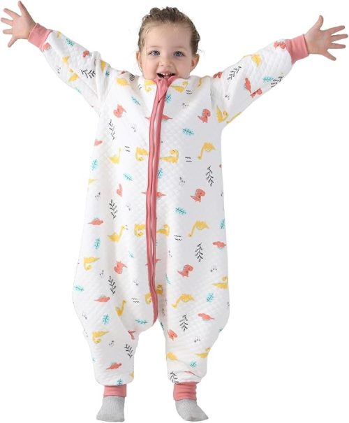 Miipat 幼児用スリープ長袖サック フィート付き