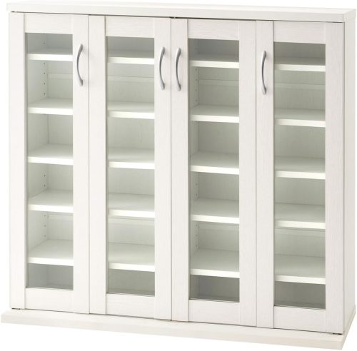 ぼん家具 ガラス扉キャビネット 4扉タイプ AKANBRHM0940