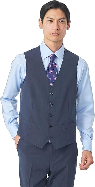 ユナイテッドアローズ グリーンレーベルリラクシング(UNITED ARROWS green label relaxing) A+ TWPU トロピカル無地 スリム 5B スーツベスト ウォッシャブル