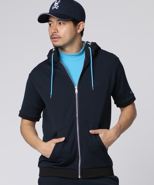 サイコバニー(Psycho Bunny) GOLF ダブルフェイスジャージ 半袖パーカ