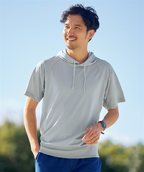 ニッセン メッシュ半袖プルパーカー