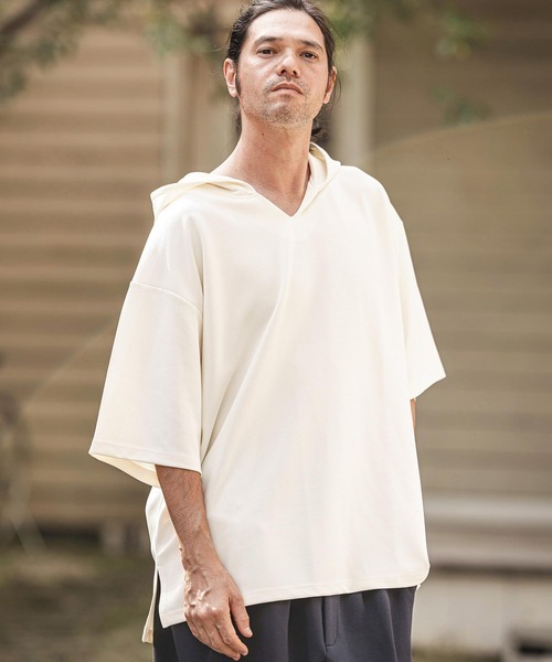 カンビオ(CAMBIO) キーネックショートスリーブプルパーカー