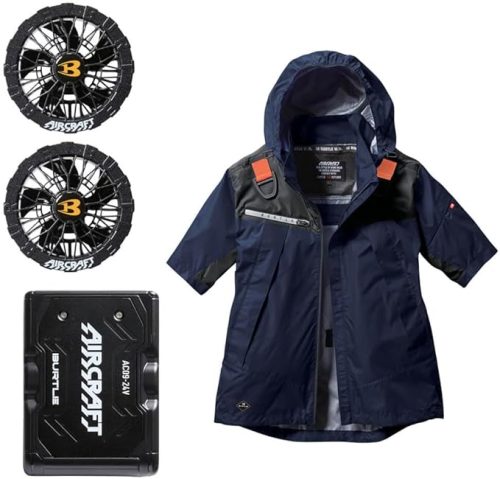 BURTLE エアークラフトフーディ半袖ジャケット AC1196