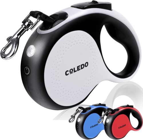 COLEDO 犬 リード 伸縮 LEDライト付き USB充電式 5m