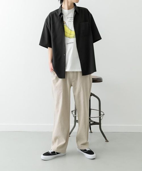 アイテムズ アーバンリサーチ(ITEMS URBANRESEARCH) セットアップ対応 天然素材コットンリネンウエストイージーパンツ