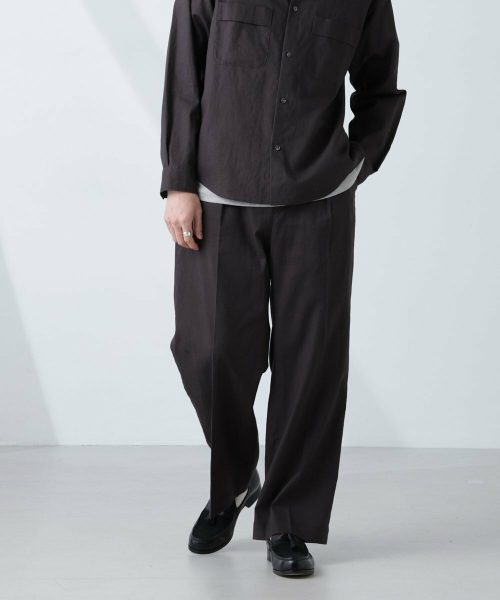 ナノ・ユニバース(NANO universe) BELGIUM LINEN FABRICS リネンコットンストレートパンツ