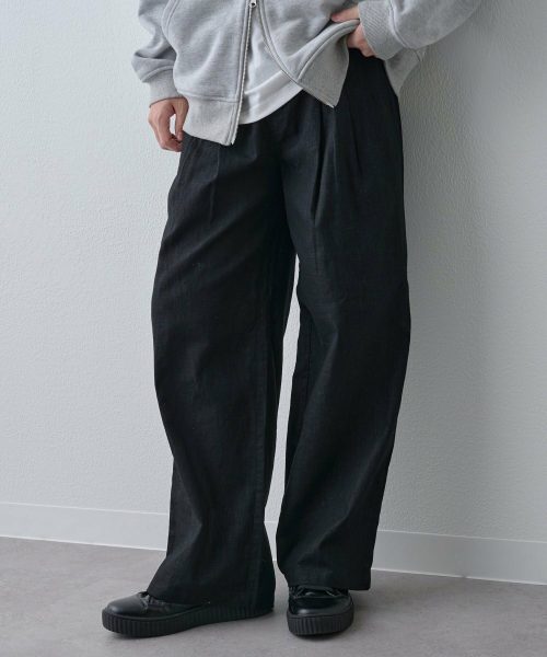 コロニートゥーワンスリーナイン(COLONY 2139) ウォッシャブルリネンイージーワイドパンツ