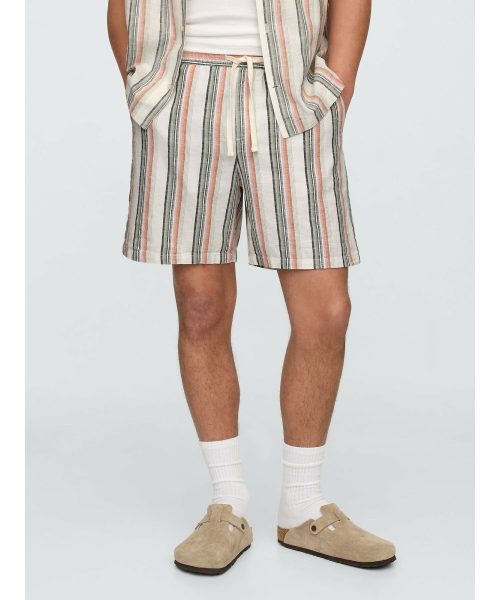 ギャップ(GAP) 7インチ リネン混 イージーショートパンツ
