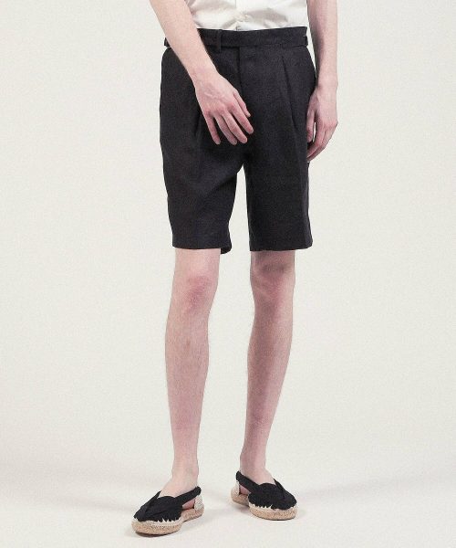 トゥモローランド(TOMORROWLAND) ベルジャンリネン 2プリーツショーツ