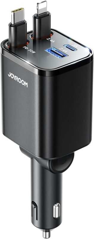 JOYROOM 巻き取り式充電ケーブル 車 シガーソケット 車載充電器 69W