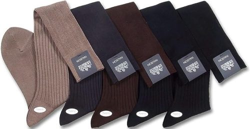 ハリソン(HALISON) エジプト綿 ワイドリブ ロングホーズ