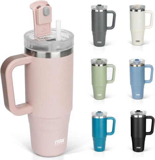 TYESO タンブラー ストロー付き 900ml