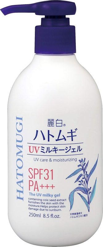 麗白 ハトムギ UVミルキージェル ポンプタイプ
