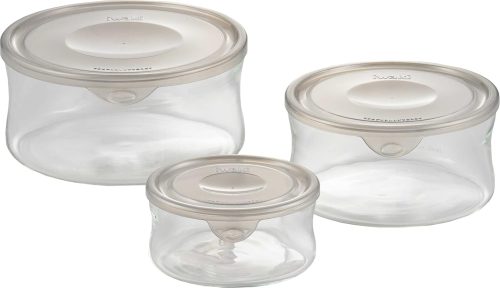 イワキ(iwaki) 耐熱ガラス 保存容器 グレー 3点セット BT-NPR3GY3