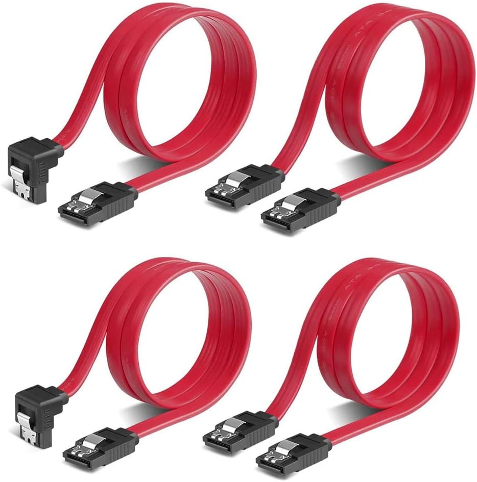 YFFSFDC SATA 3ケーブル シリアルケーブル 4本セット ストレート型+下L型