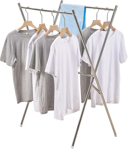 VECELO 洗濯物干し 物干しスタンド 約幅51.5×奥行49×高さ118cm