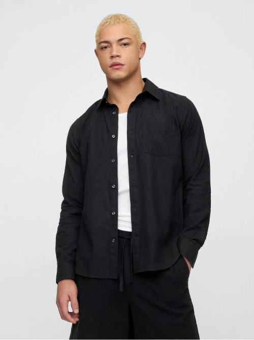 ギャップ(GAP) スタンダードフィット リネン混シャツ