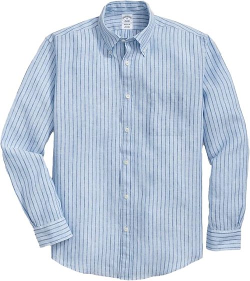 ブルックスブラザーズ(Brooks Brothers) リネン ストライプ カジュアルシャツ Regular Fit