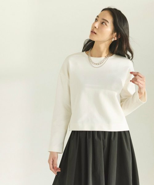 コムサイズム(COMME CA ISM) クロップド丈長袖Tシャツ