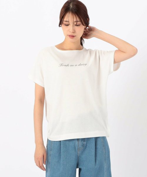 コムサイズム(COMME CA ISM) 速乾 箔プリント ロゴ 半袖Tシャツ
