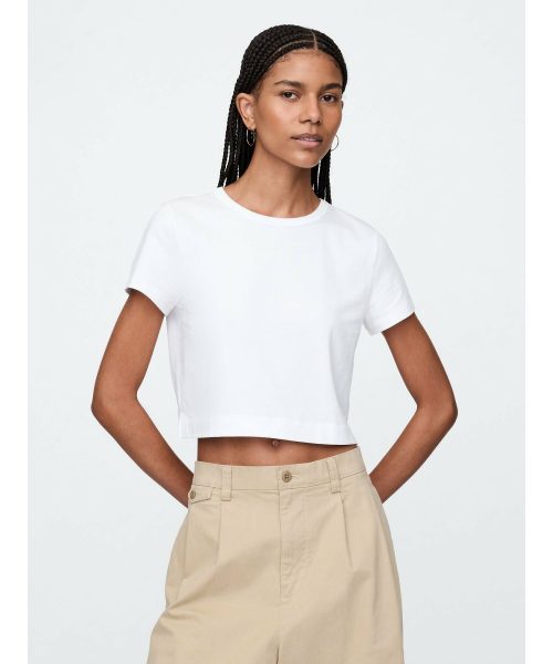 ギャップ(GAP) オーガニックコットン ヴィンテージ クロップドTシャツ