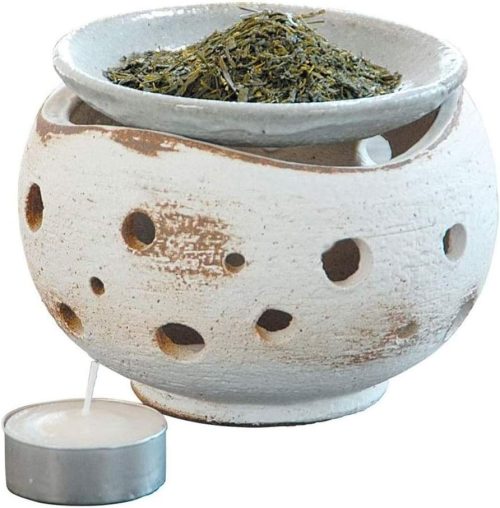 金井陶苑 信楽焼 茶香炉 白ボーロ