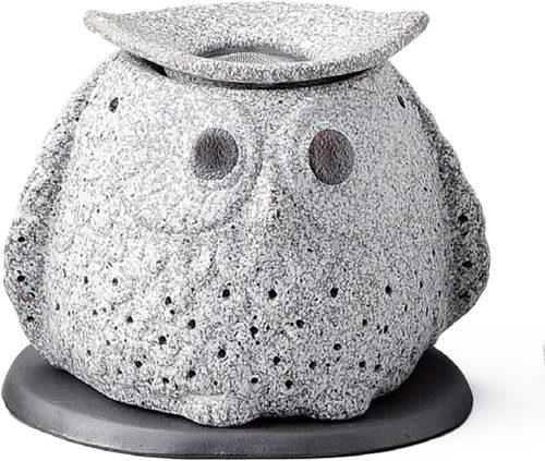 山房窯 常滑焼 電気式茶香炉 ふくろう