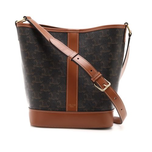 セリーヌ(CELINE) スモール バケット トリオンフキャンバス & カーフスキン