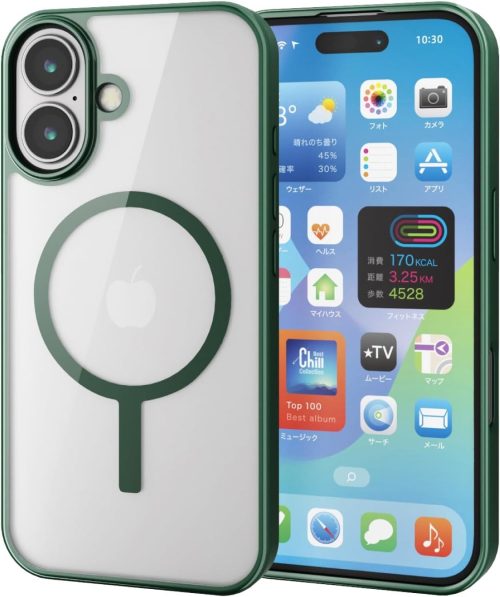 エレコム(ELECOM) iPhone 16 ハイブリッドケース フレームカラー MAGKEEP PM-A24AMAG03