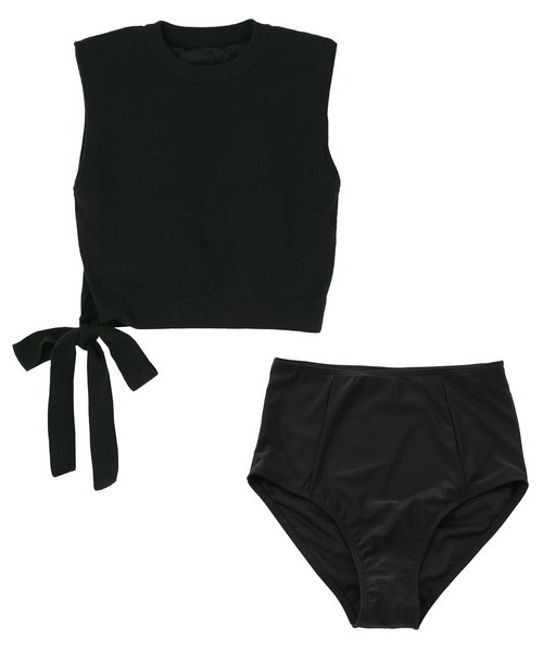 シードレス(SEA DRESS) サイドリボンニット×ハイウエストビキニ