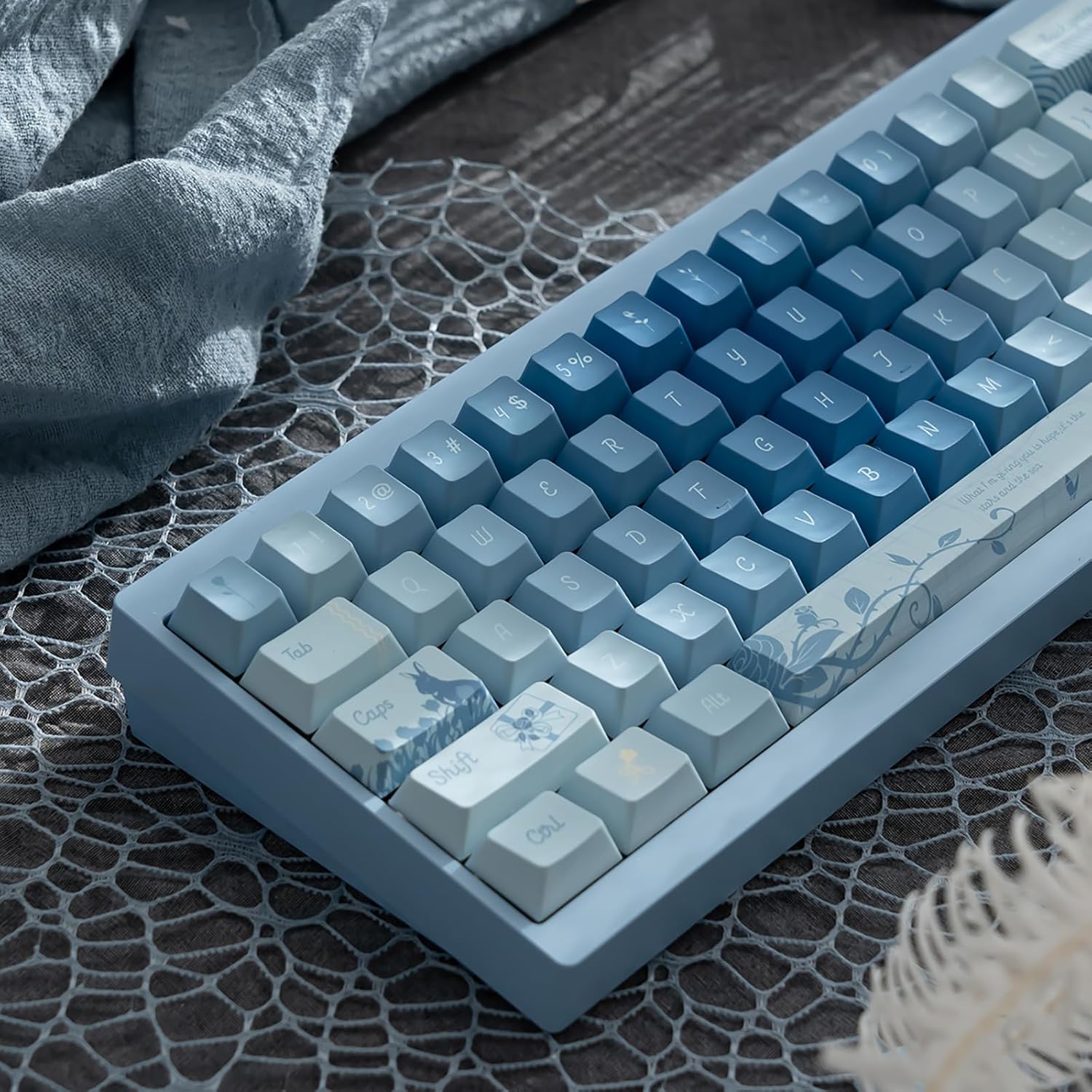 enit Keys 152 キー Blue Rose Keycaps PBT Dye Sub チェリー プロファイル キーキャップ