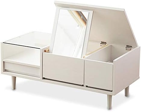 ロウヤ(LOWYA) 幅95 ドレッサーテーブル ディスプレイ収納付き 可動ミラー付き ローテーブル リビングテーブル F402_G1027_1000W1