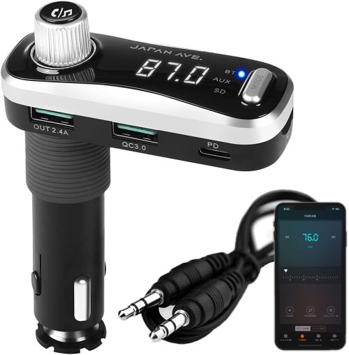 ジャパンアベニュー(JAPAN AVE.) FMトランスミッター Bluetooth 5.0 TypeC 高音質 SmartBC アプリ JA999