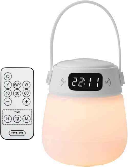 Umimile ベッドサイドランプ 授乳ライト 時計付き