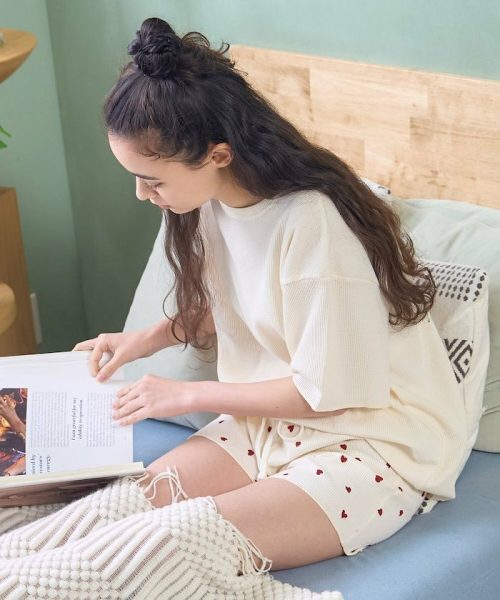 フルーツオブザルーム(FRUIT OF THE LOOM) 別注 無地Tシャツ ハートショートパンツセット