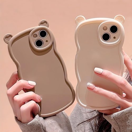 saymi's クマ 耳 ハート ウェーブ おしゃれ 韓国 iPhone ケース