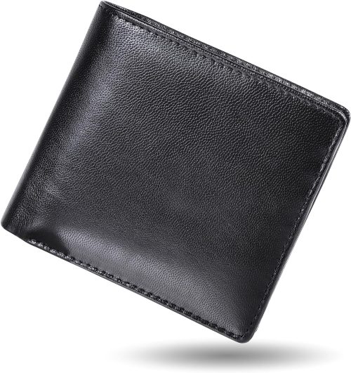 ムラ(MURA) やぎ革レザー 隠しポケット付 スリム 二つ折り財布