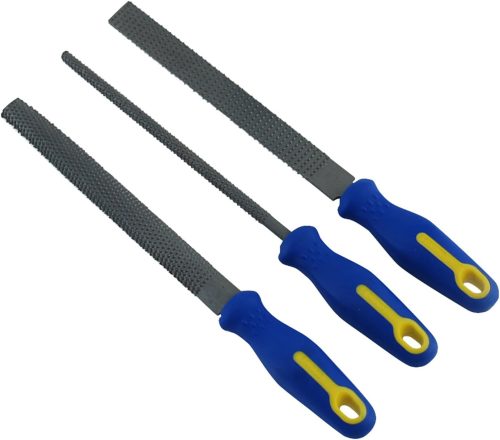 イーバリュー(E-Value) プラスチック柄 木工ヤスリセット 平・丸・半丸 3本組 200mm