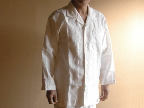 リネンハウス(LINEN HOUSE) ホワイトリネンパジャマ メンズMサイズ