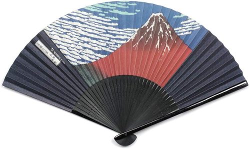 谷口松雄堂 両面貼り 北斎扇子 75型35間 赤富士