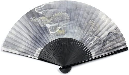 谷口松雄堂 両面貼り 応挙扇子 75型35間 雲龍