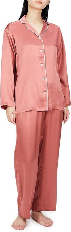 グンゼ(GUNZE) KAIMIN NAVI シルク100％ パジャマ 長袖長パンツ