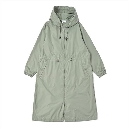 ニフティカラーズ(nifty colors) ピーチドロップ ZIPロングレインモッズコート