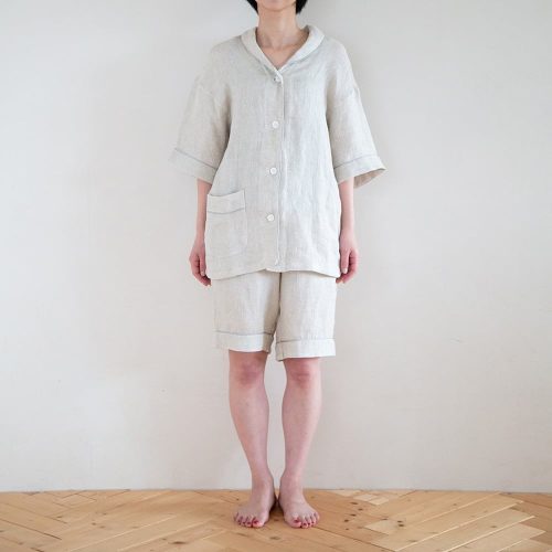 ヤマセイ 麻100％ フレンチリネン ワッフル織りパジャマ