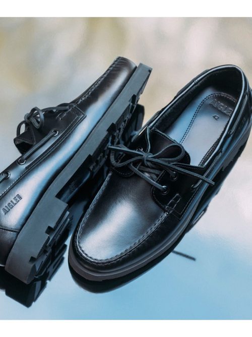 エーグル(AIGLE) フルグレインレザー トランスミッション レザーデッキシューズ