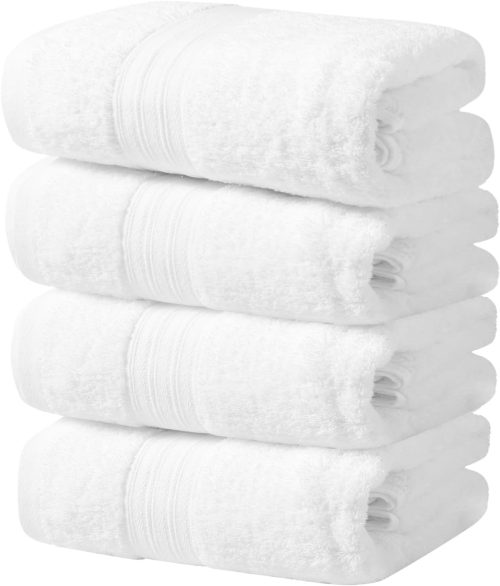 GraceAier 100% 綿 4枚 ホテルスタイル バスタオル セット