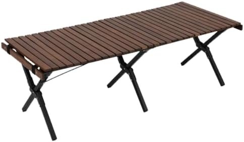 クイックキャンプ(QUICKCAMP) X脚 スリムウッドロールローテーブル 120×50cm QC-WTX120